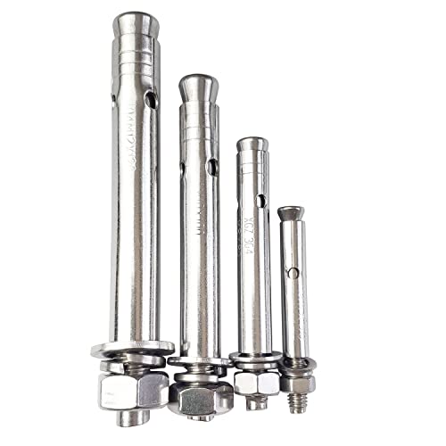 10 Pack M12x120mm Expansion Bolts Anchor Bolt 304 Stainless Steel External Hex Expansion Screw Bolt Sleeve Anchor Fastener Wall Concrete - size: M12*120