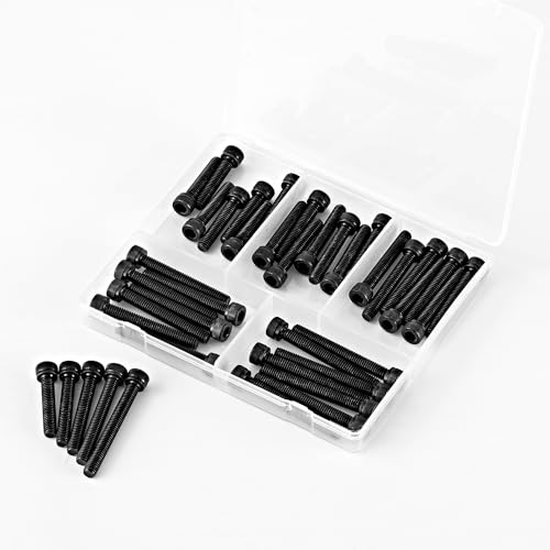 M6 x 30mm 35mm 40mm 45mm 50mm Hex Socket Head Cap Screws Bolts 12.9 Grade Alloy Steel, Black Oxide Finish, Metric Allen Hex Drive, Machine Fully Threaded, Assortment Kit 40PCS - size: M6 x 30/35/40/45/50mm (40PCS)