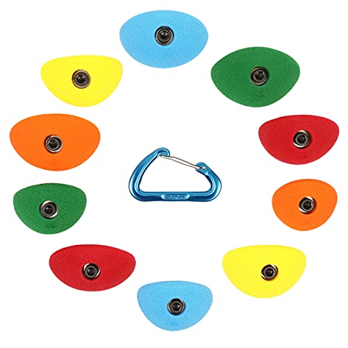 Atomik Rock Climbing Holds Set of 10 Bolt-On Oval Crimps Style 1 in Assorted Bright Tones