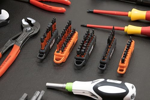 Screwdriver Bit Holder Storage Organizer β Railer 10-Hole Black Bit Holder with Carabiner - 2 Pack - color: Black
