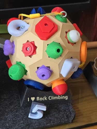 Handcrafted 3D Rock Climbing Ball with Base for Finger Strength and Flexibility Training, 32 Anti-Slip Textured Climbing Holds, Boulder Block Gifts for Rock Climbers Enthusiasts - color: Model C