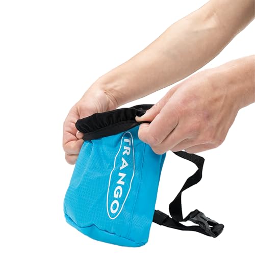 Trango Topout - Chalk Bag w/Adjustable Belt | Designed with a deployable stretch hood, low-profile stash pocket and adjustable belt to contain chalk inside a pack - color: Blue