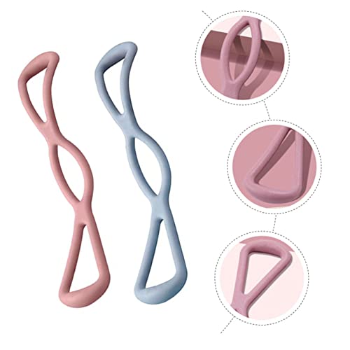 Healifty 2PCS Yoga Bar Kit Lightweight Fitness Equipment for Shoulder Neck Chest Stretching and Strength Training in Home Gym Workout Pink and Mist Blue
