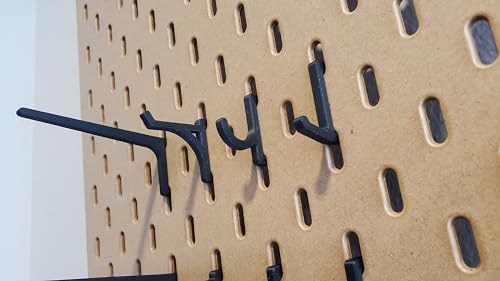 'Just Hanging' Pegboard Hook Packs, Compatible with IKEA SKADIS Pegboard, Display Hook SKADIS Accessory (Matte Black, 16pk, Multi-Pack) - color: Matte Black, size: 16pk, Multi-Pack