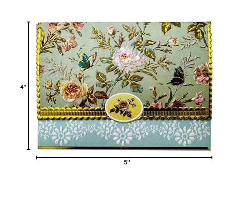Poster Foundry Set of 3 - Garden Butterfly Boxed Note Cards by Carol Wilson. 10 embossed 4x5 Die-Cut Notecards and Matching Envelopes in Decorative Gift Box with Magnetic Flap. NCP2363 - color: Nature - Butterflies in Garden, style: 3 gift box sets / 30 c