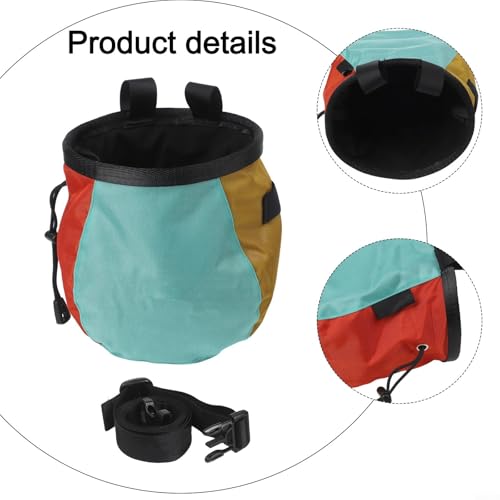 Climbing Chalk Bag, 420D Polyester with Soft Fleece Lining, Adjustable Belt for Rock Climbing and Pet Training, Large Capacity Bucket(blue)