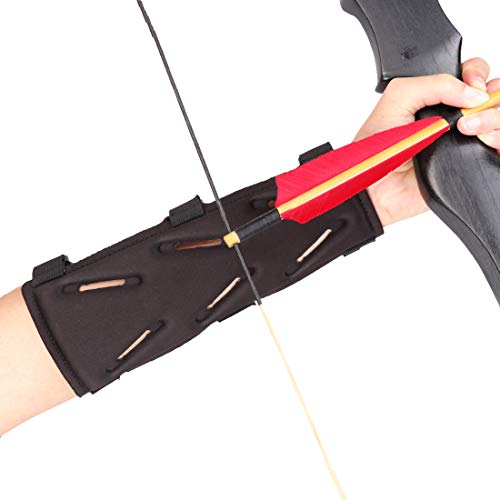 Archery Lightweight Finger Tab Gloves & Arm Guard Adjustable Arm Protector for Hunting Target Shooting Accessory Recurve Bow Compound Bow - size: Large
