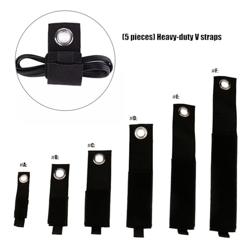 5PCS Pack Securing Belt Reinforced Nylon Binding Strap Perfect for Outdoor Activity and Stable Equipment Stabilization Strong Polyamide Belt - color: 50x508mm
