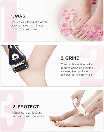 Electric Feet Callus Removers Rechargeable, Portable Electronic Foot File Pedicure Tools, Electric Callus Remover Kit, Professional Pedi Feet Care for Dead, Hard Cracked Dry Skin Ideal Gift (Black) - color: 003-black