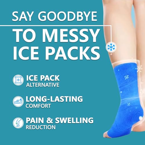 Athletic White Sports-Breathable-Easy Tear-No Sticky Residue+ Ice Tape, Self Sticking Bandage Wrap (No Refrigeration Needed), Instant Cold Compress Compression