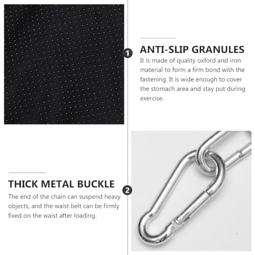 Weightlifting Dip Belt with Reinforced Chain and Metal Buckle for Bodybuilding Strength Training Support Waist Belt for Dips and Chin-ups Comfortable Contoured Design