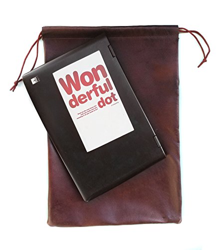 Multiple use Lambskin Leather Pouch with Drawstrings: (22 cm X 26 cm) - color: Brown