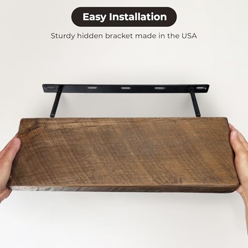 Reclaimed Wood Floating Shelves Real Solid Wood Floating Chunky Natural Floating Shelves Rustic - size: 30x6
