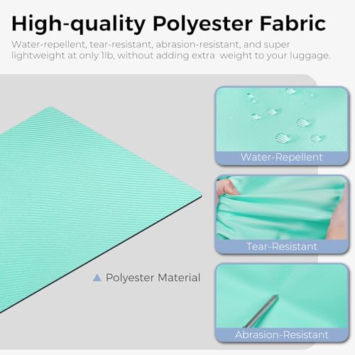 Fmeida 65L Duffle Bag with Shoes Compartment, Foldable Travel Duffel Bags for Men Women, Large Packable Travel Bag Water Repellent & Tear Resistant (Mint Green) - color: Glossy Mint Green