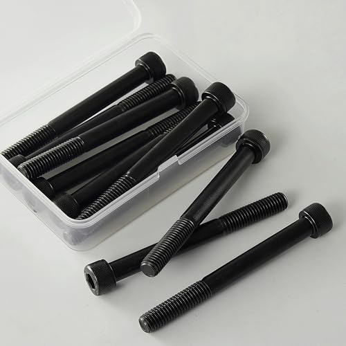 M10-1.5 x 100mm Socket Head Cap Screws, M10x1.5 Bolt, 12.9 Grade Alloy Steel, Allen Socket Drive, Black Oxide Finish, Half Thread, Quantity 6 - size: M10 x 100mm(6PCS)