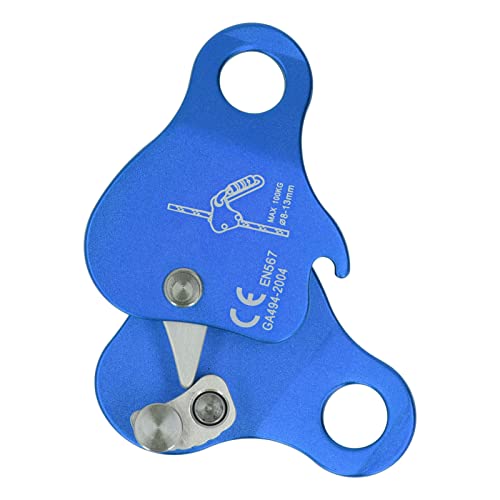 Bnineteenteam Climbing Rope Grab Aluminum Alloy Self Locking Stopper for Outdoor Mountaineering and Rock Climbing, 1 Pack - color: Blue