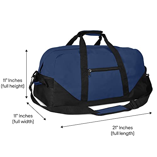 21" Large Duffle Bag with Adjustable Strap - color: Navy Blue
