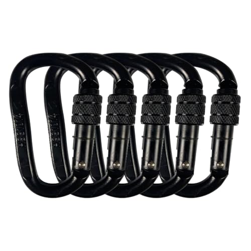 Hunter Safety Systems Recon Steel Carabiners - High-Strength, Easy-Locking, and Versatile Clips - style: 5-Pack