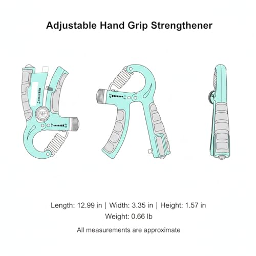 Adjustable Hand Grip Strengthener with Auto Counter, 10-100 lbs Resistance for Forearm Training, Ergonomic Non-Slip Design - color: Blue