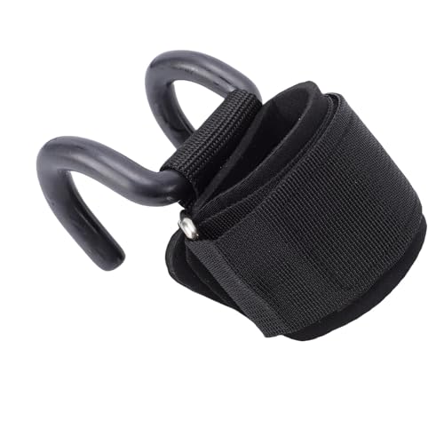 Keenso Weight Lifting Hook, 330lbs Load Bearing Fitness Wrist Strap, Adjustable Hand Grip Support for Deadlift Pull Up, with Rubber Dipped Metal Hook