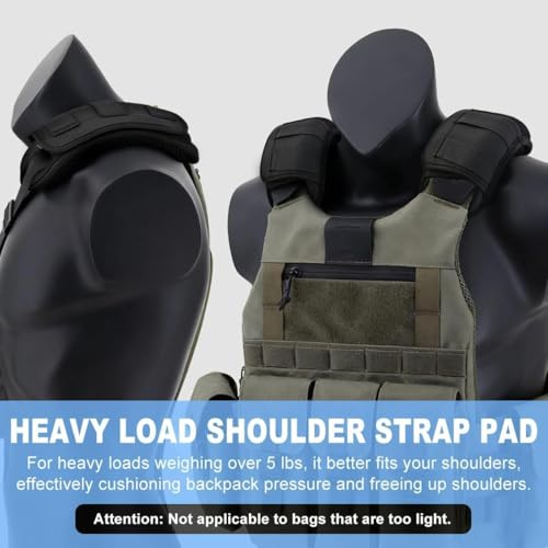 ZINZ 2-Pack Tactical Shoulder Pad, Ultra-Thick Comfort Cushion for Vest Straps, Backpacks, Breathable & Shock-Absorbing,Black - color: Black