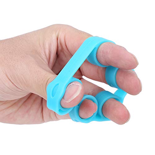 Finger Hand Trainer 3 Pack | Silicone Training Band for Finger/Wrist/Forearm Strength | Trapezoid Grip Training for Guitar/Piano/Climbing | Blue Orange Green