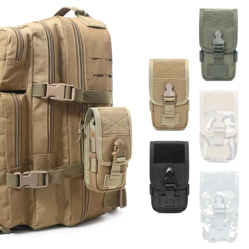 TRIWONDER Tactical Phone Pouch Molle, Smartphone Holster Bag EDC Utility Cellphone Lock Card Holder Organizer Fit for Waist Belt Case - color: 03 Black