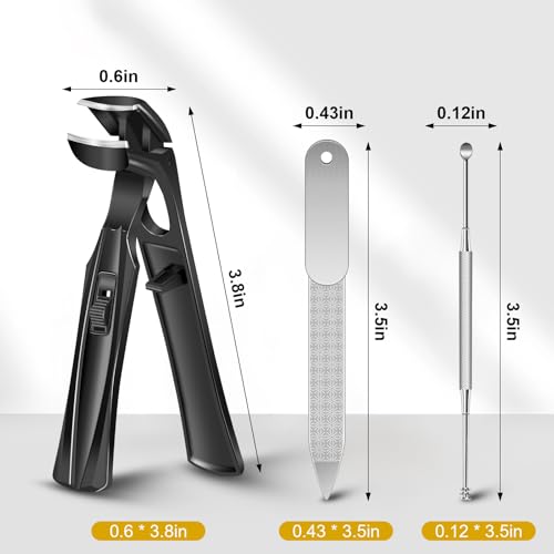 Nail Clippers for Thick Nails for Seniors, 2026 Large Angled Toenail Clippers for Thick Toenails with Wide Opening, Heavy Duty Nail Cutter Long Handle Fingernail Clipper Gifts for Men Women Adults - style: Black Angled Head Nail Clippers