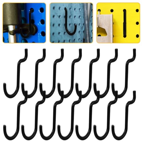 24pcs Compact J Hooks Pegboard Tool Holder Heavy Duty Hanging Board Hooks for Garage Workshop Pegboard Organizer Accessories