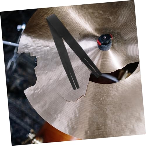 ERINGOGO Black Cowhide Cymbal Strap Sound Hole Belt for Cymbals Instrument Accessory for Drummers Sturdy and Convenient Replacement