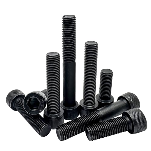 M10-1.25 x 35mm Socket Head Cap Screws Bolts,12.9 Grade Carbon Steel Hex Socket Cap Cup Fine Thread Screws Bolts,Black Oxide Finish(4Pcs) - size: M10-1.25 x 35mm
