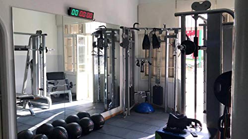 Large Interval Gym Clock for Workouts Size 20x4.7in. Operated by Remote Control