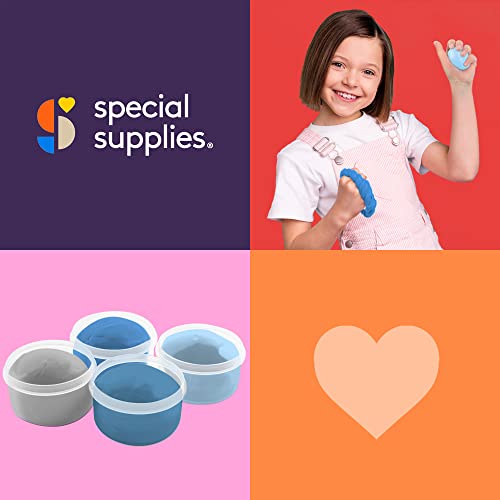 Special Supplies Therapy Putty for Kids and Adults - Resistive Hand Exercise Stress Relief Therapy Putty Kit, Set of 4 Strengths, Three Ounces of Each Putty - color: Ocean Colors