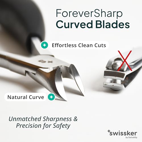 Swissker by Swissklip Heavy Duty Toenail Clippers for Men and Women – Professional Ergonomic Large Toe Nail Cutter & Trimmer for Thick Nails Seniors, Long Handle Ingrown Toe Nail Clipper