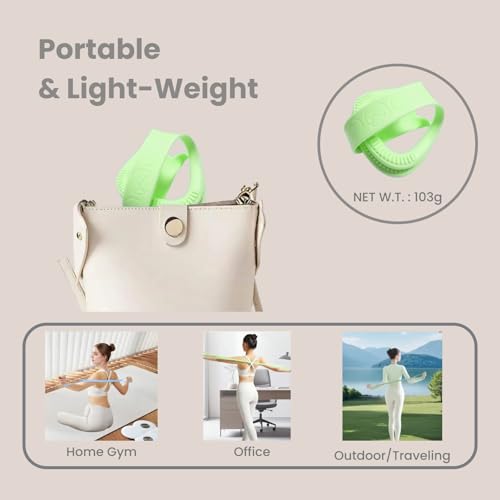 Figure 8 Resistance Band with Non-Slip Handles | Silicone Exercise Bands, Arm Shoulder Back Chest Workout, Portable Fitness Stretch Ropes for Home Gym, Yoga, Pilates, Rehab - color: 25LB Green