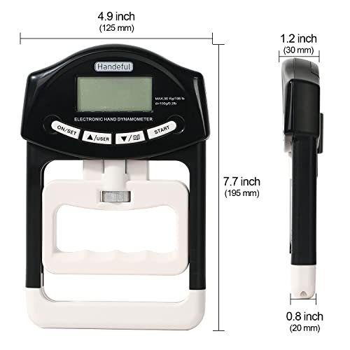 Handeful Grip Strength Tester, Hand Grip Dynamometer, Electronic Handgrip Testing for Sports Home School Use