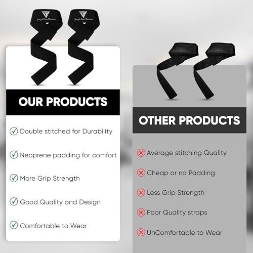 Weight Lifting Straps,Powerlifting Deadlifting, Anti Slip 60CM Hand Bar Grip, 5MM Neoprene Wrist Support, Heavy Duty Weightlifting Bodybuilding Workout - color: Black
