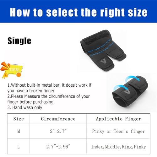 2 PCS Finger Splint Trigger Finger Brace Adjustable Finger Sleeve Buddy Wraps Compression Finger Support Mallet Finger Support for Arthritis Pain Sport Injuries (Single, M) - size: Medium, style: Single - 2pcs