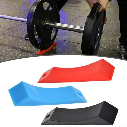 Deadlift Wedge Silicone Barbell Plate Loader, Anti-Slip Friction Base for Safe Weight Loading Unloading, Gym Fitness Equipment Accessory(Red) - color: Red