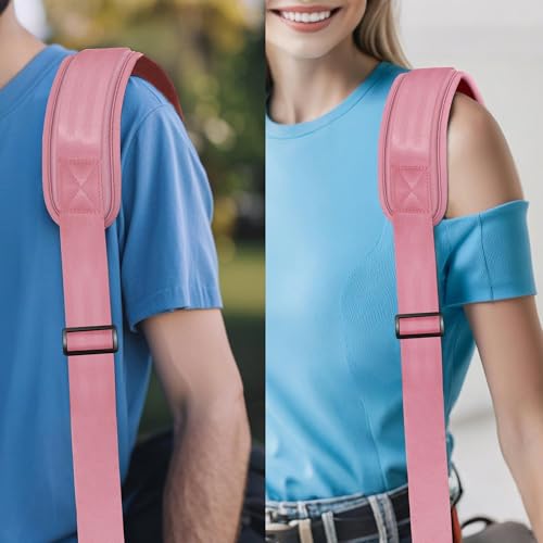 ZINZ 75" Shoulder Strap with Fixed Pad and Dual Balanced Buckles,Pink - color: Pink