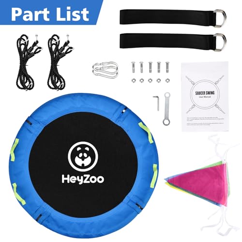 HeyZoo Tree Swing, Saucer Swing 40 Inch for Kids, Outdoor Swing, Blue | 900lbs Weight Capacity, with Adjustable Hanging Straps, for Backyard and Playground - size: 40 Inch
