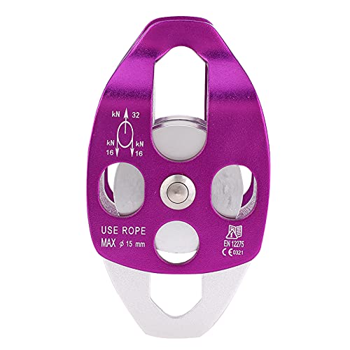RiToEasysports Climbing with a Double Disc Open and Tight Design, 32kn Load, 7075 Aviation Aluminum Material, Suitable for Air Work (Purple)