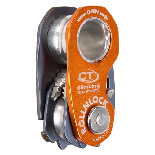 Climbing Technology RollNlock-Anthracite/Orange Safety Accessory, Adults Unisex, Multicoloured (Multicoloured), One Size | climbing-ascenders