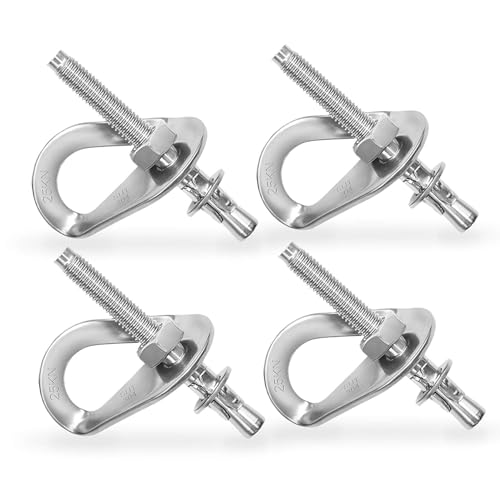 ISOP Climbing Anchor Bolt 2 Set - Expansion Bolt and Hanger FIXE 1 Rock Climbing - Professional Eyebolts for Fire Escape Rope Ladders - Conrete Wall Mounted Anchors