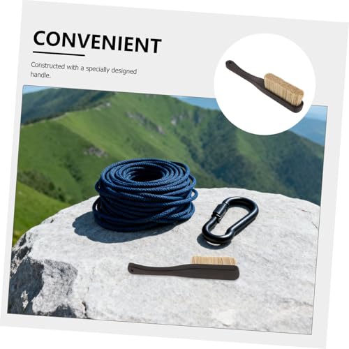 KOMBIUDA Climbing Chalk Brush and Wooden Handle with Boar Hair Bristles Efficiently Removes Chalk and Dirt Without Damaging Natural Rock for Outdoor Rock and Grip Cleaning for All-Season