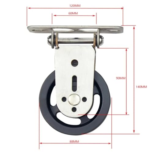 U Groove Stainless Steel Wall Pulley Rotating Silent Pulley Home Gym Wall Mount Bodybuilding Cable LAT Lift Muscle Pulley Mute Swivel Bearing Wheel