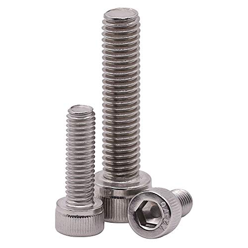 30 PCS M6 x 40mm, 45mm, 50mm, 55mm, 60mm Stainless Steel Socket Head Cap Screws with Free Hex Wrench, Hex Drive Metric Threaded Socket Screws Assortment, 304 Stainless Steel 18-8, Full Thread - size: M6 x 40, 45, 50, 55, 60mm