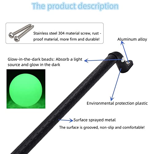 Set of 2 Playground Safety Handles Glow-in-The-Dark 17" Metal Non-Slip Solid Swing Set Kids Safety Hand Grips