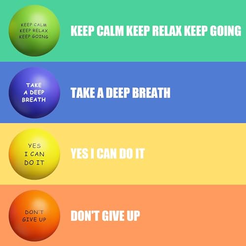 KDG Motivational Stress Balls(4 Pack) for Kids and Adults,Stress Relief Ball with Quetos to Rrelieve Anxiety and Manage Anger - color: 4 Pack