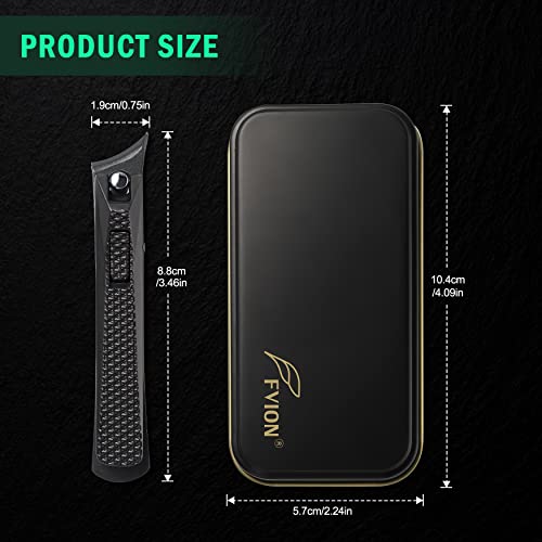 FVION Angled Nail Clippers, Ingrown Toenail Clipper for Thick Nails, Slant Curved Blade Nail Cutters Ingrown Nail Pain Relief Tool - color: Brown